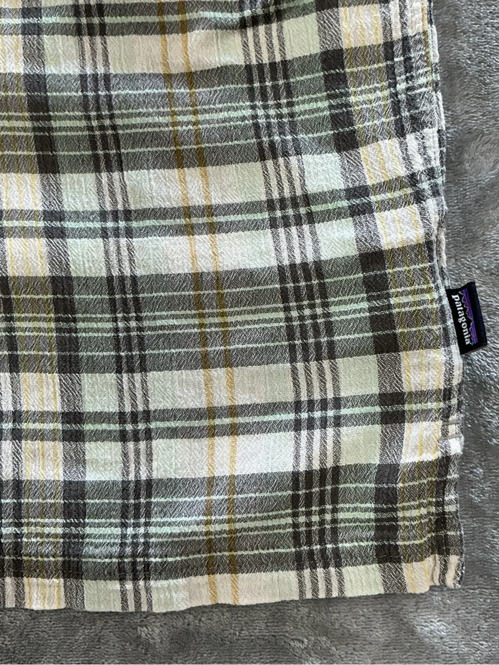 Patagonia A/C Short Sleeve Button Up Men’s XL Organic Cotton Green Plaid 52921